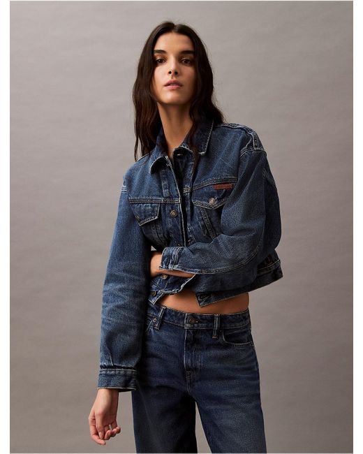 Calvin Klein Blue 90S Denim Trucker Jacket