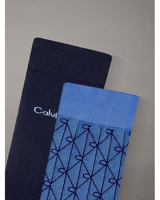 Calvin Klein Blue 2 Pack Soft Cotton Stretch Crew Socks for men