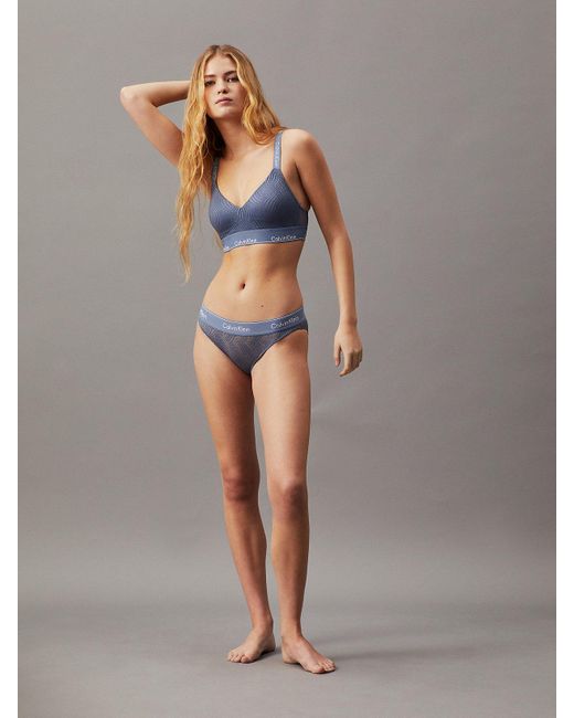 Calvin Klein Blue Lace Bikini Briefs