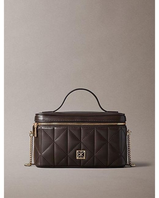 Calvin Klein Gray Quilted Beauty Case