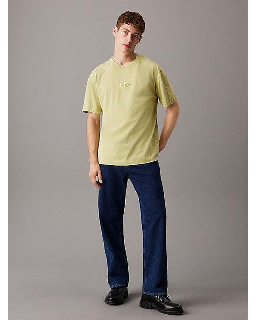 Calvin Klein Relaxed T-shirt Van Gewassen Katoen in het Gray voor heren