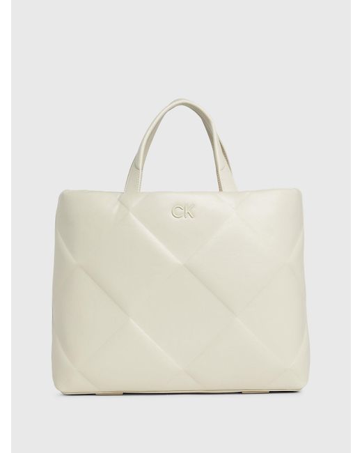 Calvin Klein Natural Quilted Tote Bag