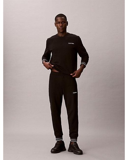 Calvin Klein Black Sport Soft Cotton French Terry Joggers for men
