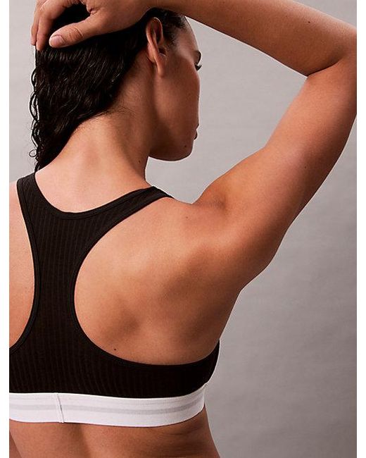 Calvin Klein Black Bralette Cotton Modal Rib