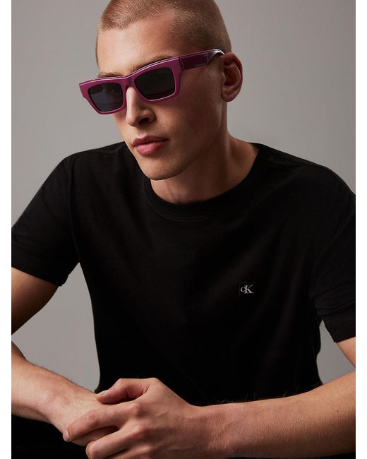 Calvin Klein Purple Modified Rectangle Sunglasses Ckj24602S