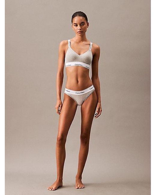 Calvin Klein Gray Bralette Modern Cotton