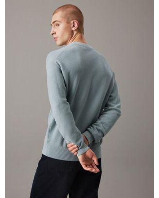 Jersey de algodón texturizado Calvin Klein de hombre de color Gray