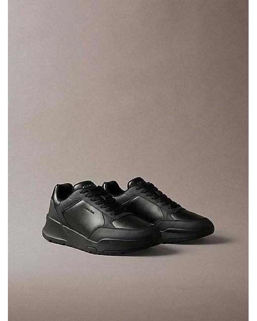 Calvin Klein Brown Leather Chunky Dad Trainers for men