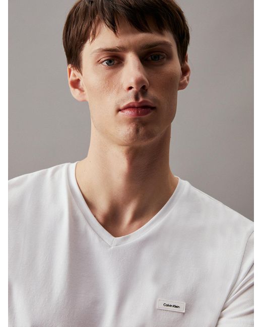Calvin Klein Gray Slim V-neck T-shirt for men