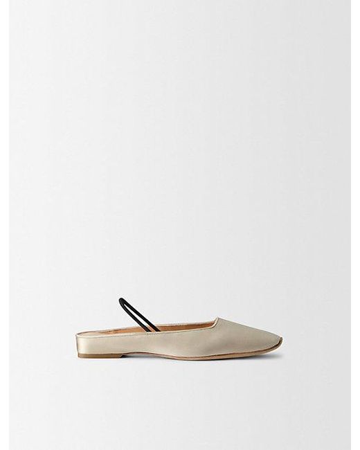 Calvin Klein White Kate Silk Satin Ballerina Flat