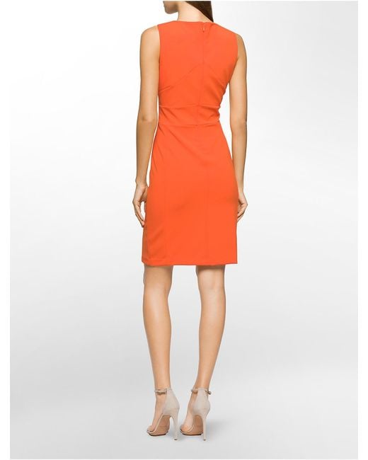 Calvin Klein Starburst Sheath Dress in Orange | Lyst