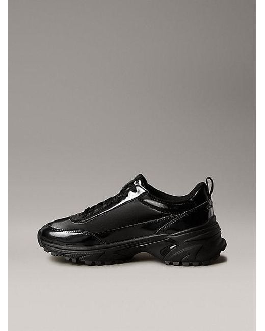 Calvin Klein Black Jeans Trailblazer Shine Runner Trainers