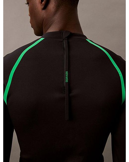 Calvin Klein Rashguard Lange Mouw in het Black voor heren