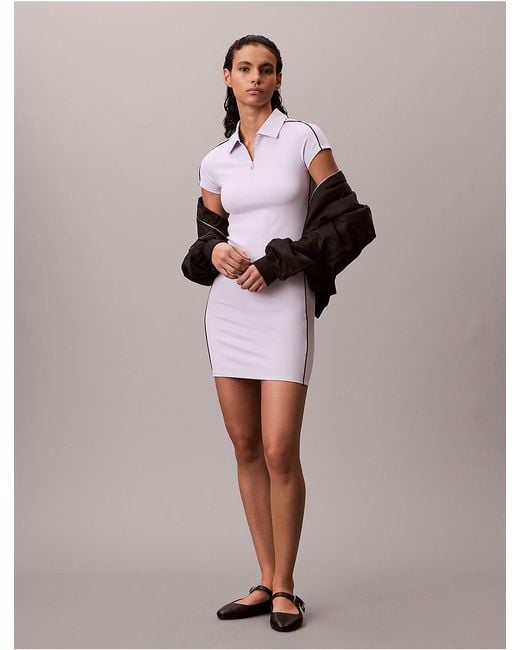 calvin klein knit mini dress Tech Knit Allover Monogram Mini Dress