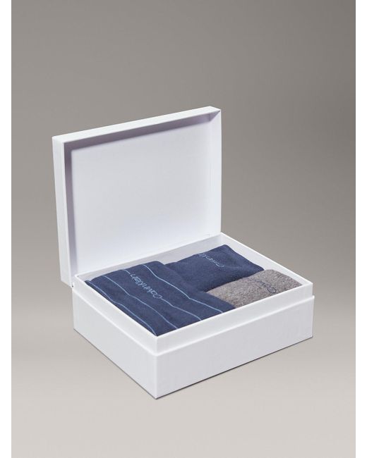 Calvin Klein Gray 3 Pack Crew Socks Gift Set for men