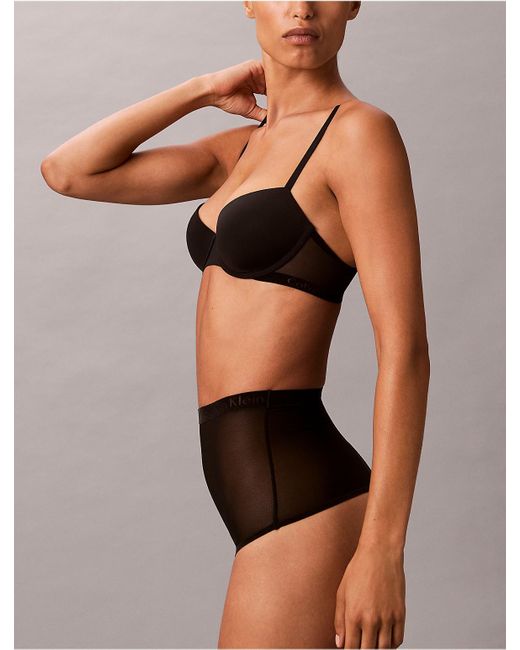 Calvin Klein Black Minimalist Mesh High Waist Thong