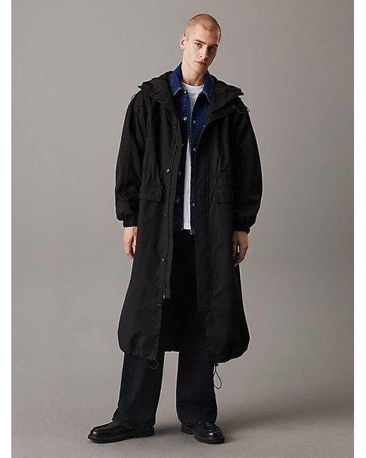 Parka técnica con capucha Calvin Klein de hombre de color Black