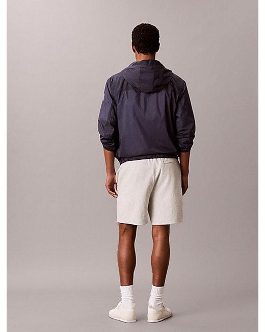 Calvin Klein Gray Jeans Embroidered Logo Jogger Shorts for men