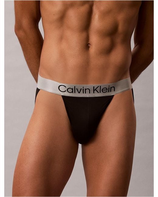 Calvin Klein Black Brushed Microfiber Stretch Jock Strap for men