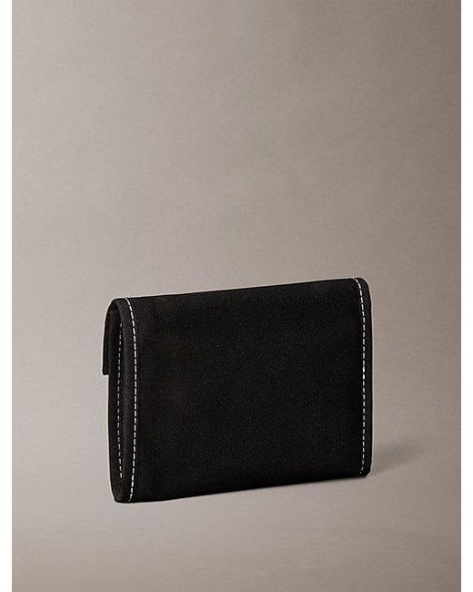 Calvin Klein Black Heritage Crest Trifold Wallet for men