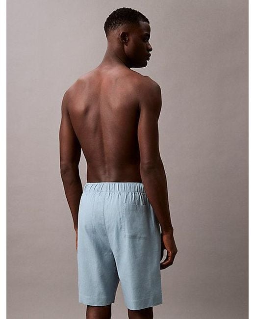 Calvin Klein Korte Pyjamabroek Van Linnenmix in het Multicolor voor heren