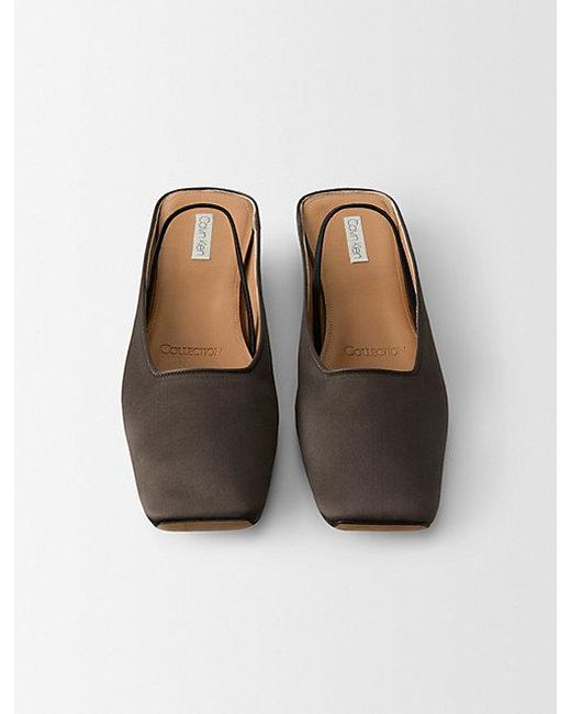 Calvin Klein White Kate Silk Satin Ballerina Flat