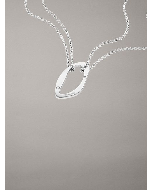 Calvin Klein White Organic Shape Pendant Necklace