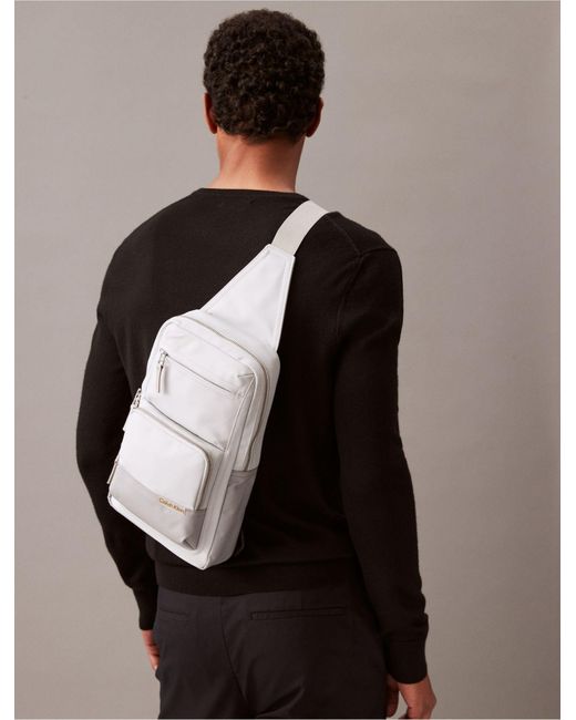 Calvin Klein Gray Utility Sling Bag for men