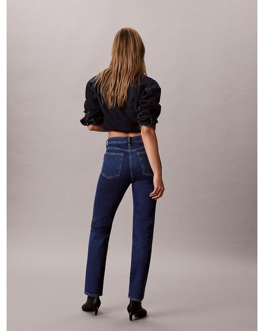 Calvin Klein Blue Archive High Rise Slim Jean