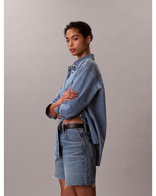 Calvin Klein Blue Oversized Denim Shirt