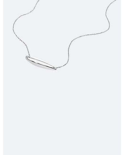Calvin Klein White Jeans Sculpted Pendant Necklace