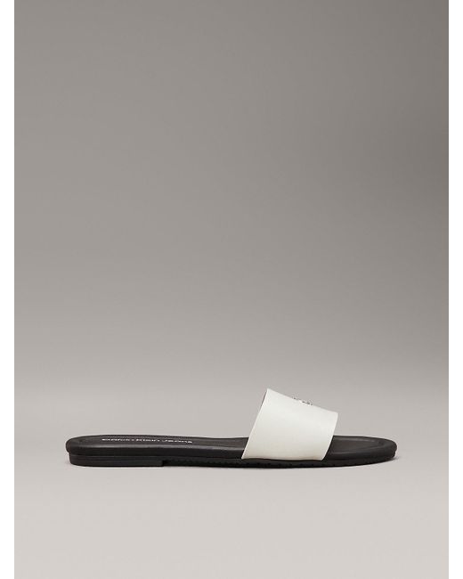 Tongs En Similicuir Calvin Klein en coloris Gray