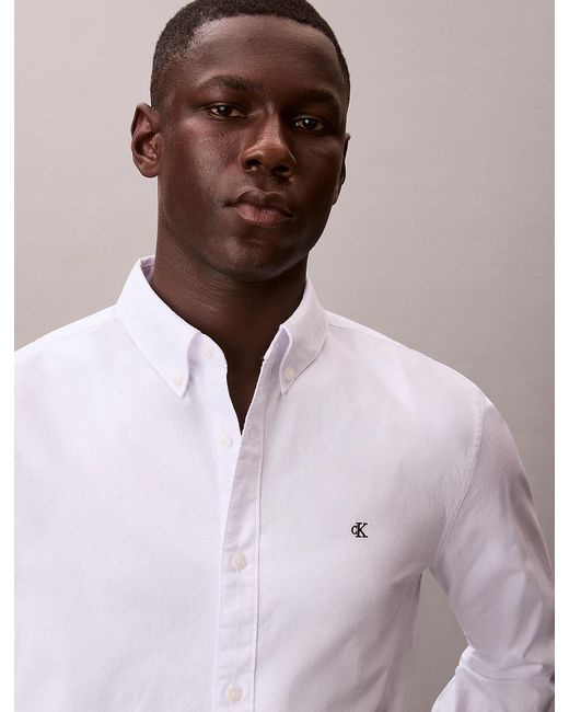 Camicia Button-Down Classica di Calvin Klein in White da Uomo