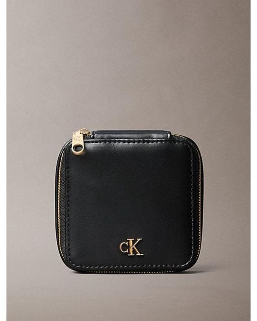 Calvin Klein Black Monogram Hardware Jewellery Case