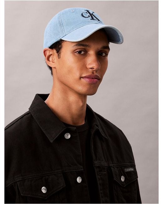 Calvin Klein Blue Denim Monogram Cap for men