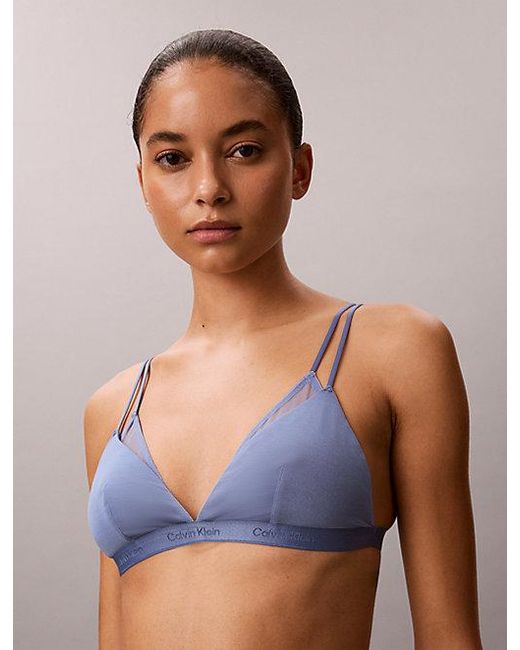 Calvin Klein Purple Triangle Bra Sheer Modal Mesh