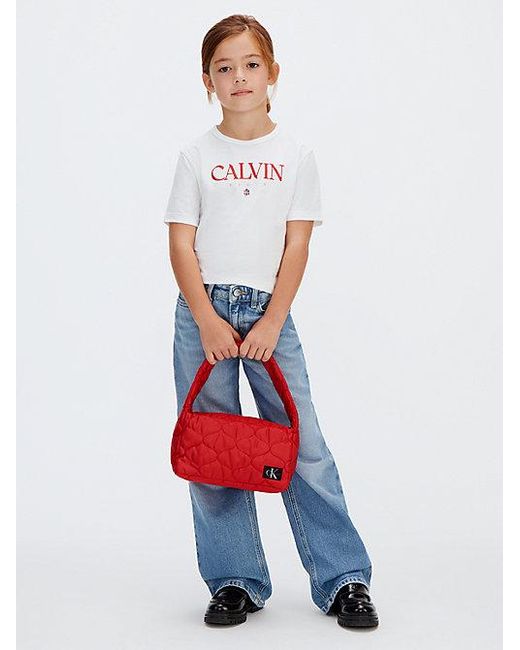 Calvin Klein Red Jeans Shoulder Bag