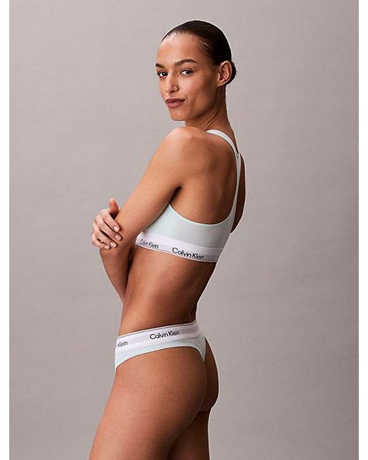 Calvin Klein White Unlined Bralette Icon Cotton Modal