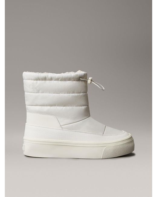 Calvin Klein Gray Warm Sherpa Platform Snowboots