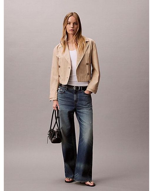 Calvin Klein Multicolor Cotton Twill Short Trench Jacket