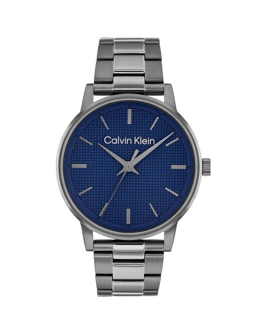 Calvin Klein Blue Textured Dial Link Bracelet Watch for men