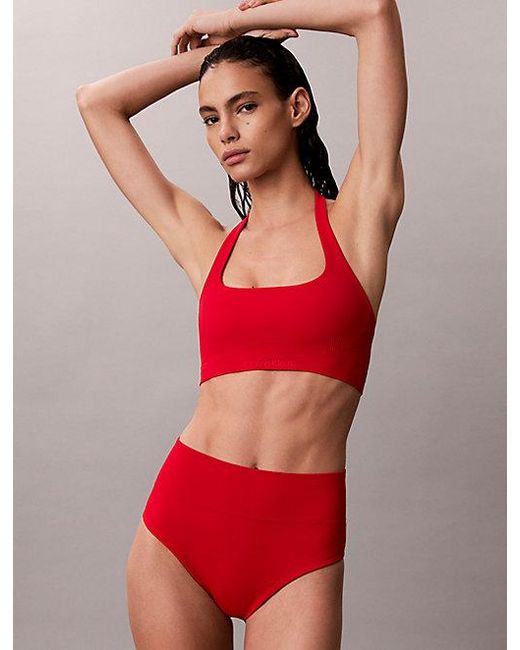 Calvin Klein Red Shapewear Bikini Bottoms Ck Icon
