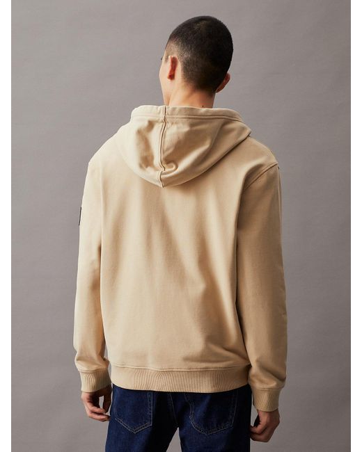 Calvin Klein Natural Relaxed Terry Zip Up Hoodie for men