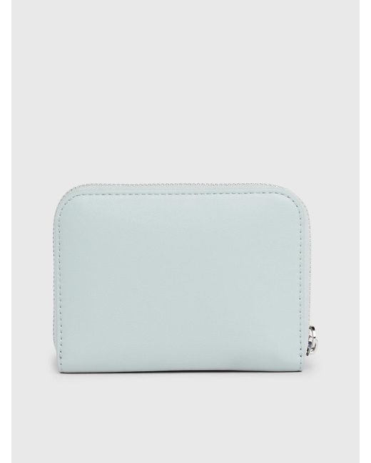 Calvin Klein Blue Rfid Wristlet Zip Around Wallet