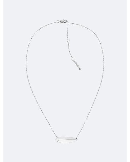 Calvin Klein White Jeans Sculpted Pendant Necklace