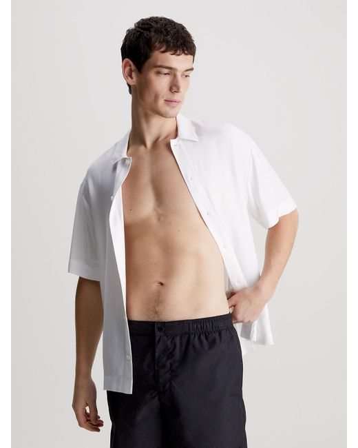 Calvin Klein White Beach Shirt - Ck Meta Legacy for men