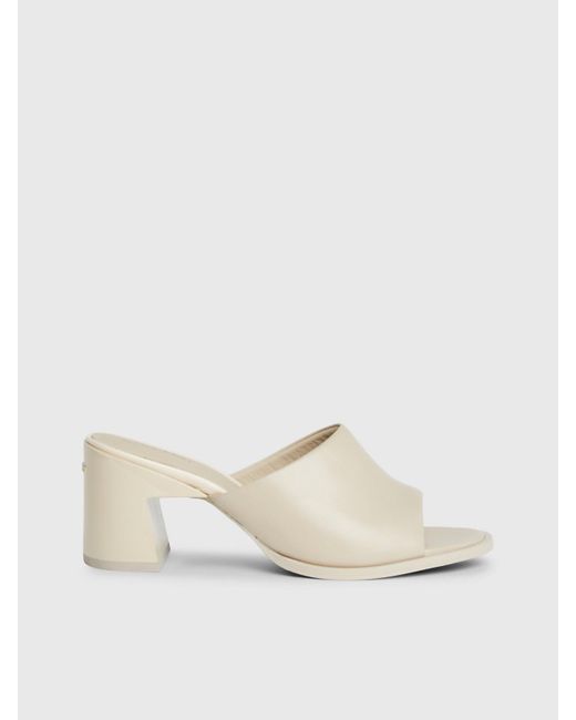Sandales à talon en cuir Calvin Klein en coloris White
