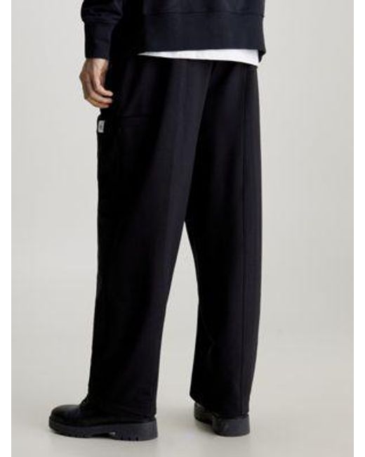 Pantalón de chándal de felpa oversized Calvin Klein de hombre de color Black