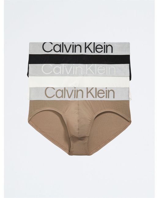 Calvin Klein Reconsidered Steel Micro 3-pack Hip Brief in White