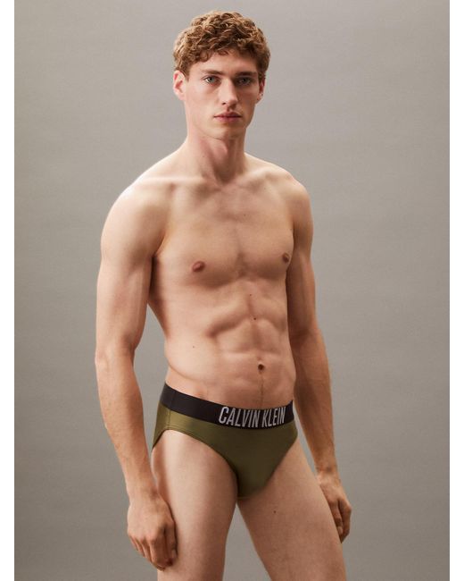 Calvin Klein Brown Logo Waistband Swim Briefs for men